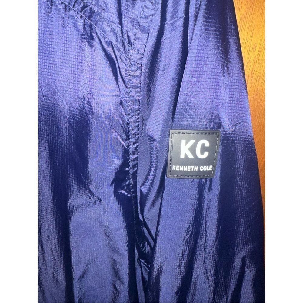 Kenneth Cole Jacket Women’s Large Navy Blue Hooded Zip Rain Wind Casual